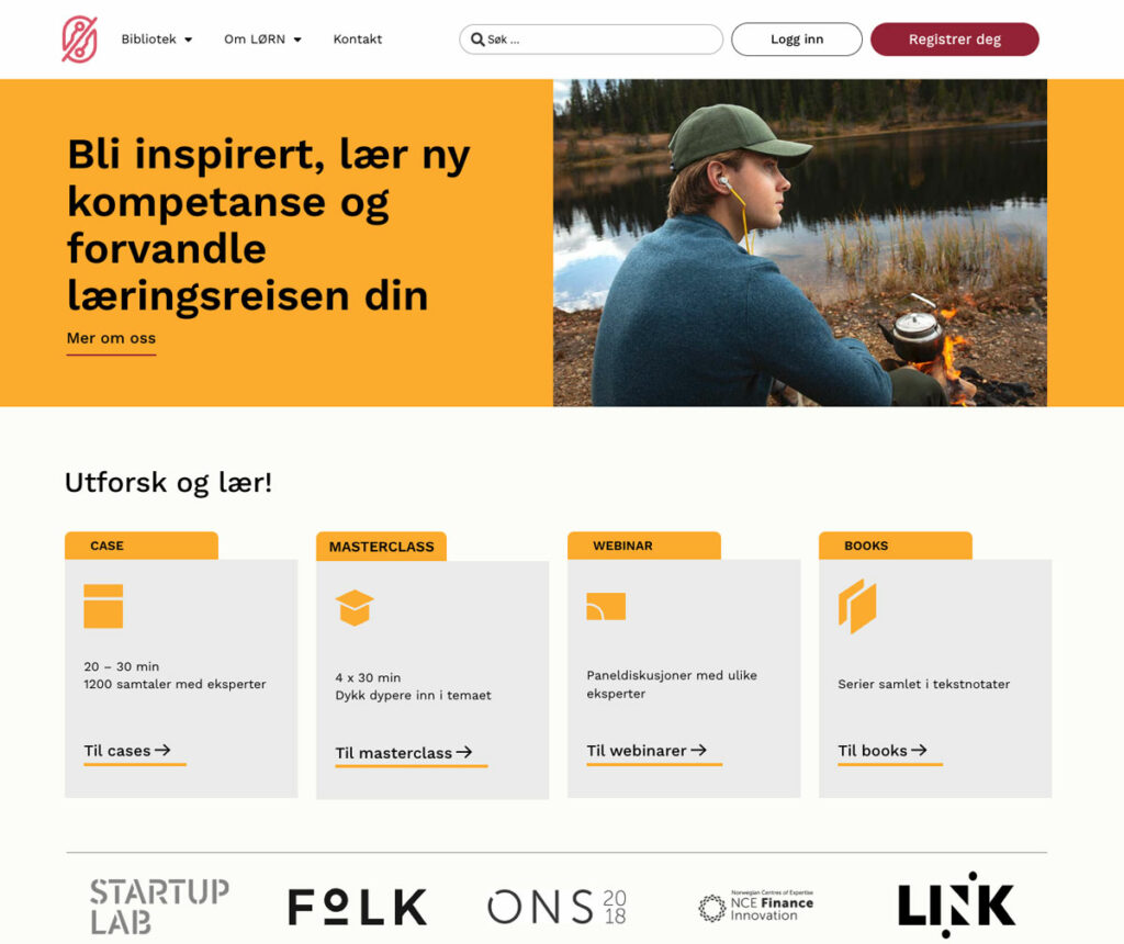 Skjermbilde av Lørn.tech - Nettside med 1600 podkaster om teknologi, startups og samfunn